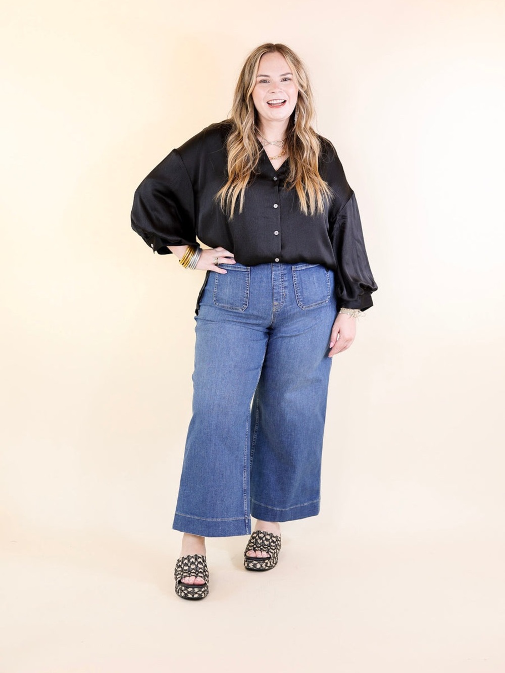 Spanx Wide Leg Cropped Jeans, BNWT, size Large